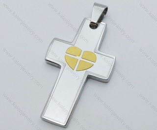 Stainless Steel Heart Cross Pendant - KJP050476