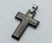 Black Plating Stainless Steel Cross Pendant - KJP050541