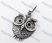 Stainless Steel Obese Owl Pendant KJP170277