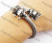 Stainless Steel Skull King Wire Bangle KJB4500137