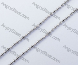 (price for 100 meters chain with 200pcs clasps) 1.5mm wide steel Round ball chain KJN150326