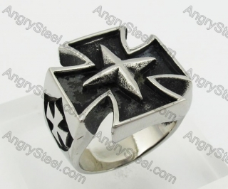 Stainless Steel Iron Cross Ring KJR350270
