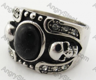 Stainless Steel Skull Ring KJR090400