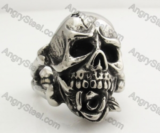 Stainless Steel Skull Ring KJR350428