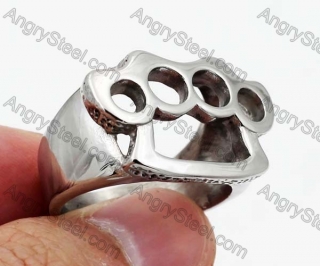 Stainless Steel Iron Four Fingers Ring KJR900002
