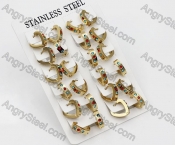 Price for 12 pairs Steel Earrings KJE101-0019