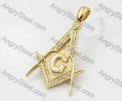Gold Plating Steel Masonic Pendant KJP260070